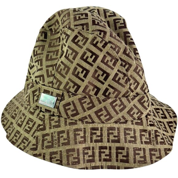 FENDI Zucca FF Unisex Bucket Hat Made in Italy Marked as "L" - Picture 1 of 9